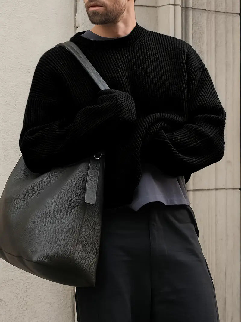 Japanese-style men's long-sleeved casual sweater