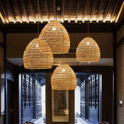 Japanese Style Rattan LED Chandelier