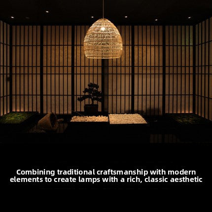 Japanese Style Rattan LED Chandelier