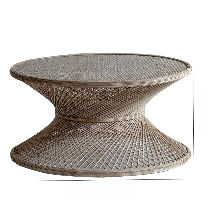 Japanese Style Rattan Round Coffee Table