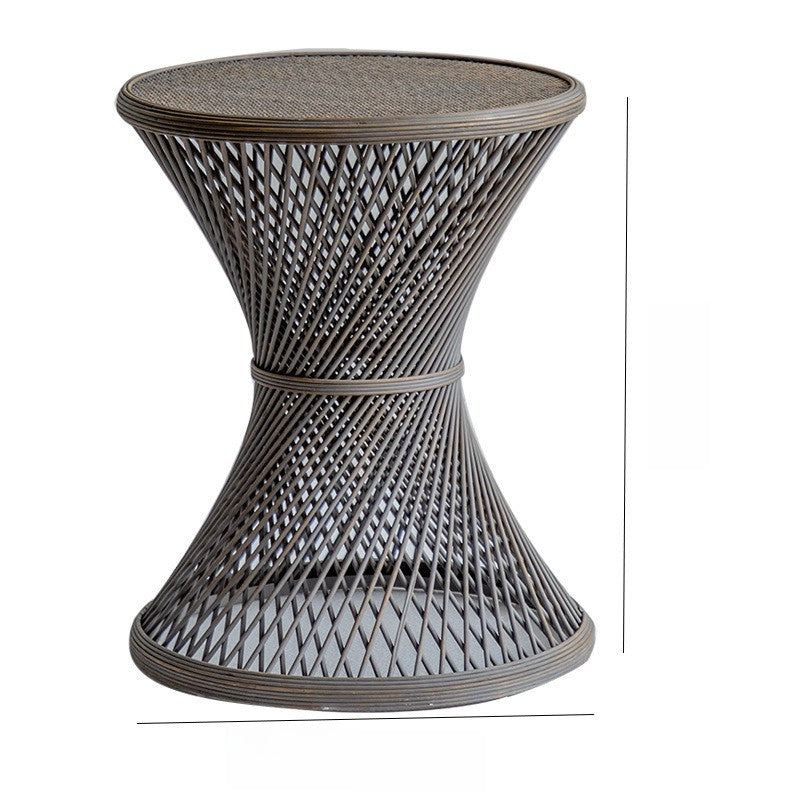 Japanese Style Rattan Round Coffee Table