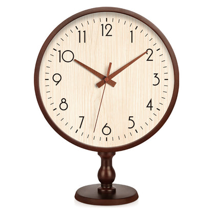 Japanese Style Solid Wood Table Clock Silent Modern Home Decor
