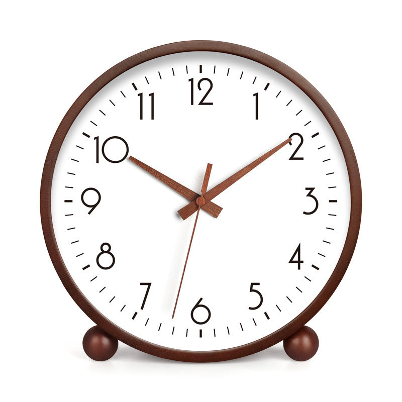 Japanese Style Solid Wood Table Clock Silent Modern Home Decor