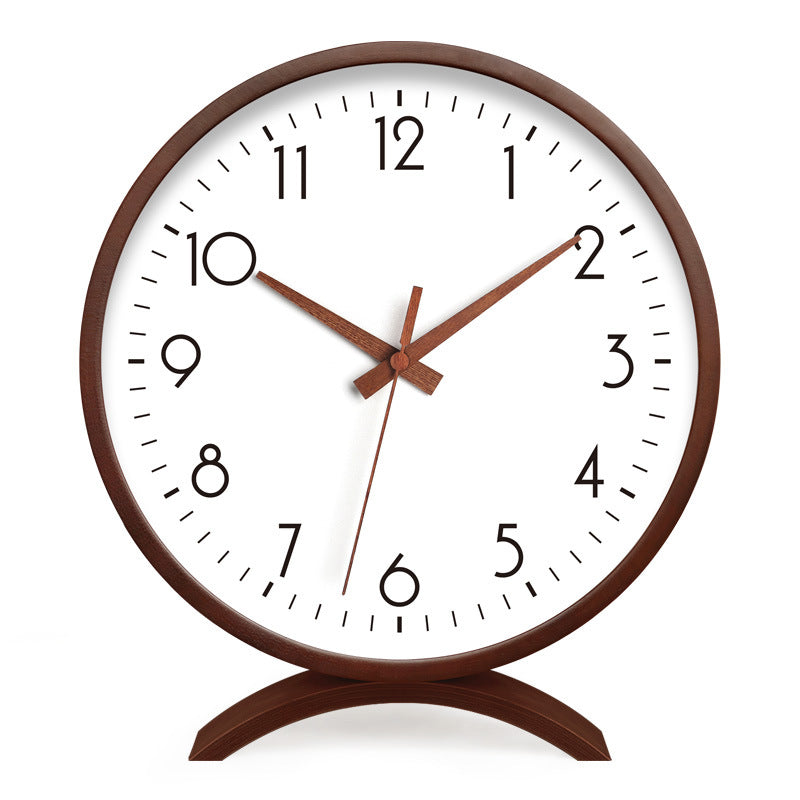 Japanese Style Solid Wood Table Clock Silent Modern Home Decor