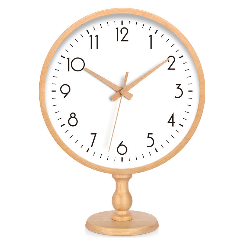 Japanese Style Solid Wood Table Clock Silent Modern Home Decor