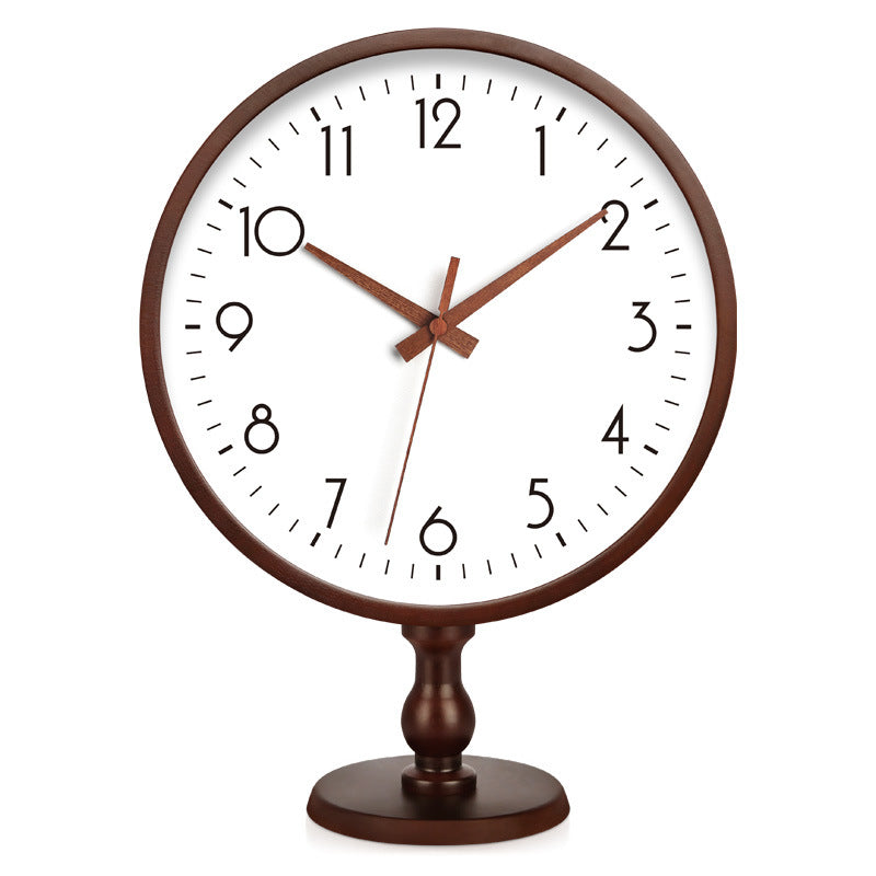 Japanese Style Solid Wood Table Clock Silent Modern Home Decor
