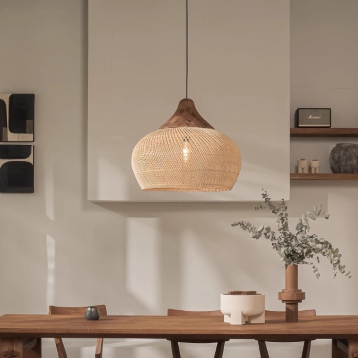 Japanese Wabi-Sabi Rattan Chandelier
