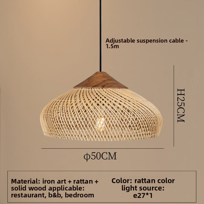 Japanese Wabi-Sabi Rattan Chandelier