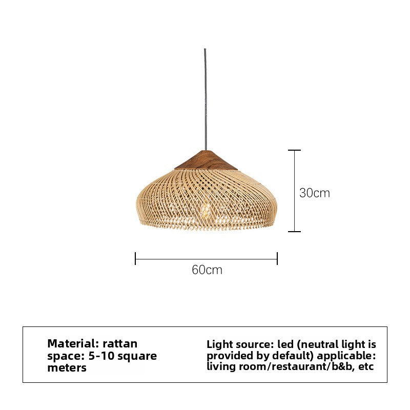 Japanese Wabi-Sabi Rattan Chandelier