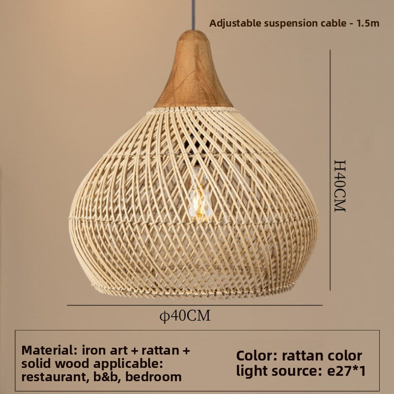 Japanese Wabi-Sabi Rattan Chandelier