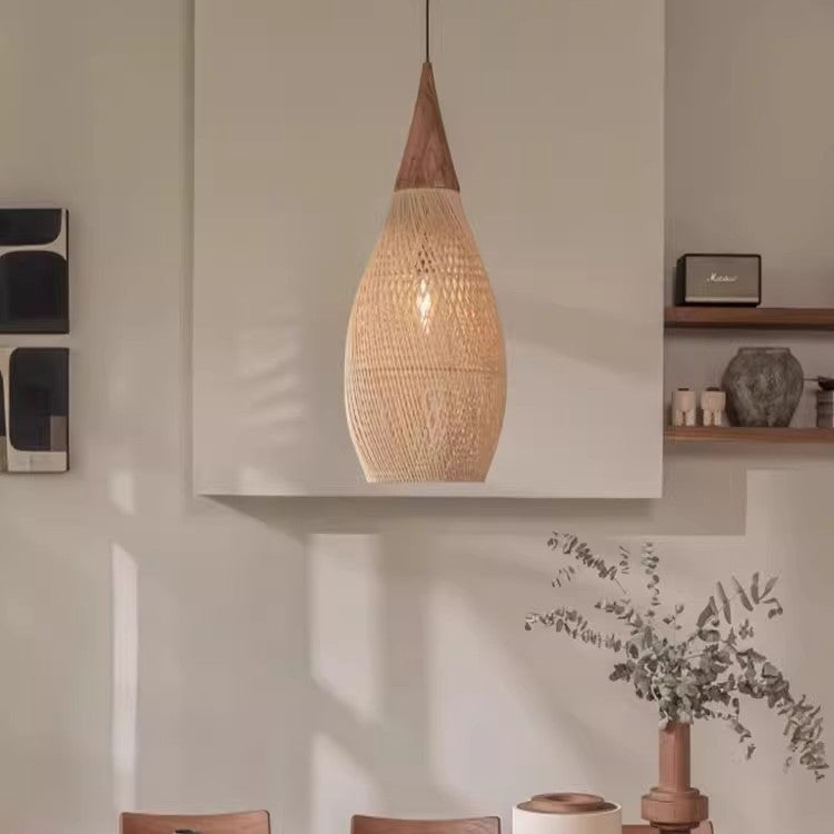 Japanese Wabi-Sabi Rattan Chandelier