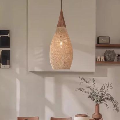Japanese Wabi-Sabi Rattan Chandelier