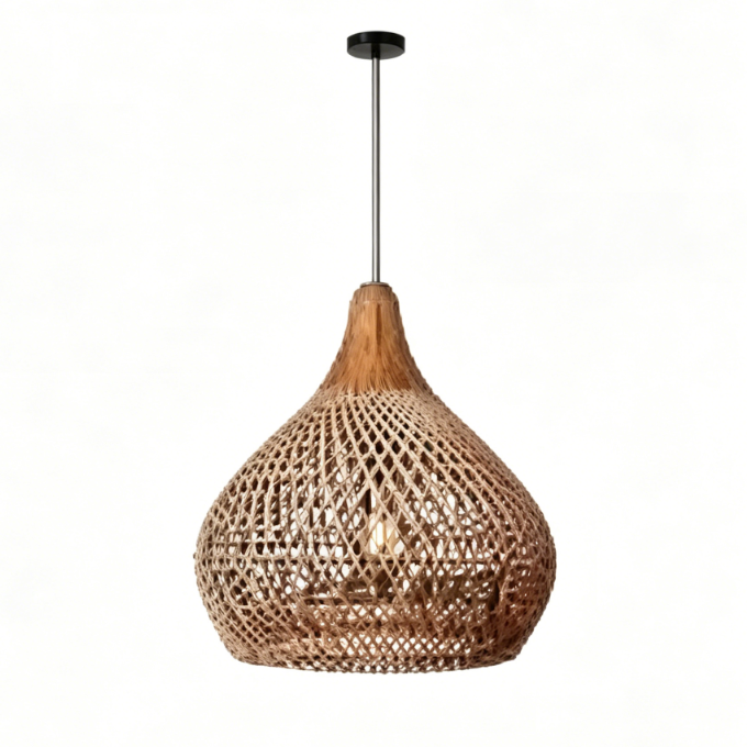 Japanese Wabi-Sabi Rattan Chandelier