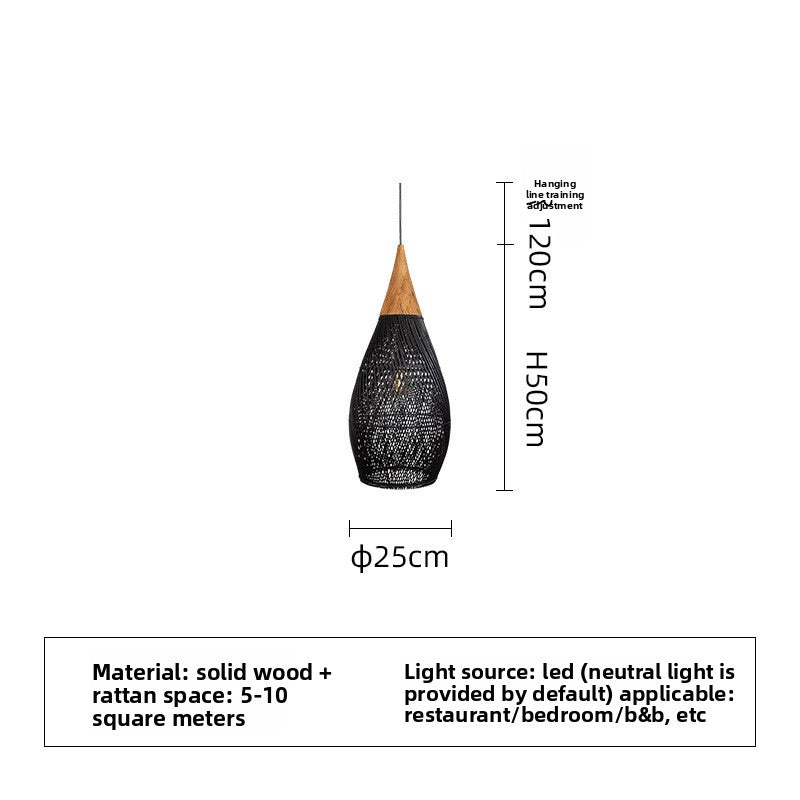 Japanese Wabi-Sabi Rattan Chandelier
