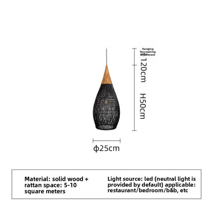 Japanese Wabi-Sabi Rattan Chandelier
