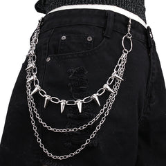 Rivet multi-layered trouser chain
