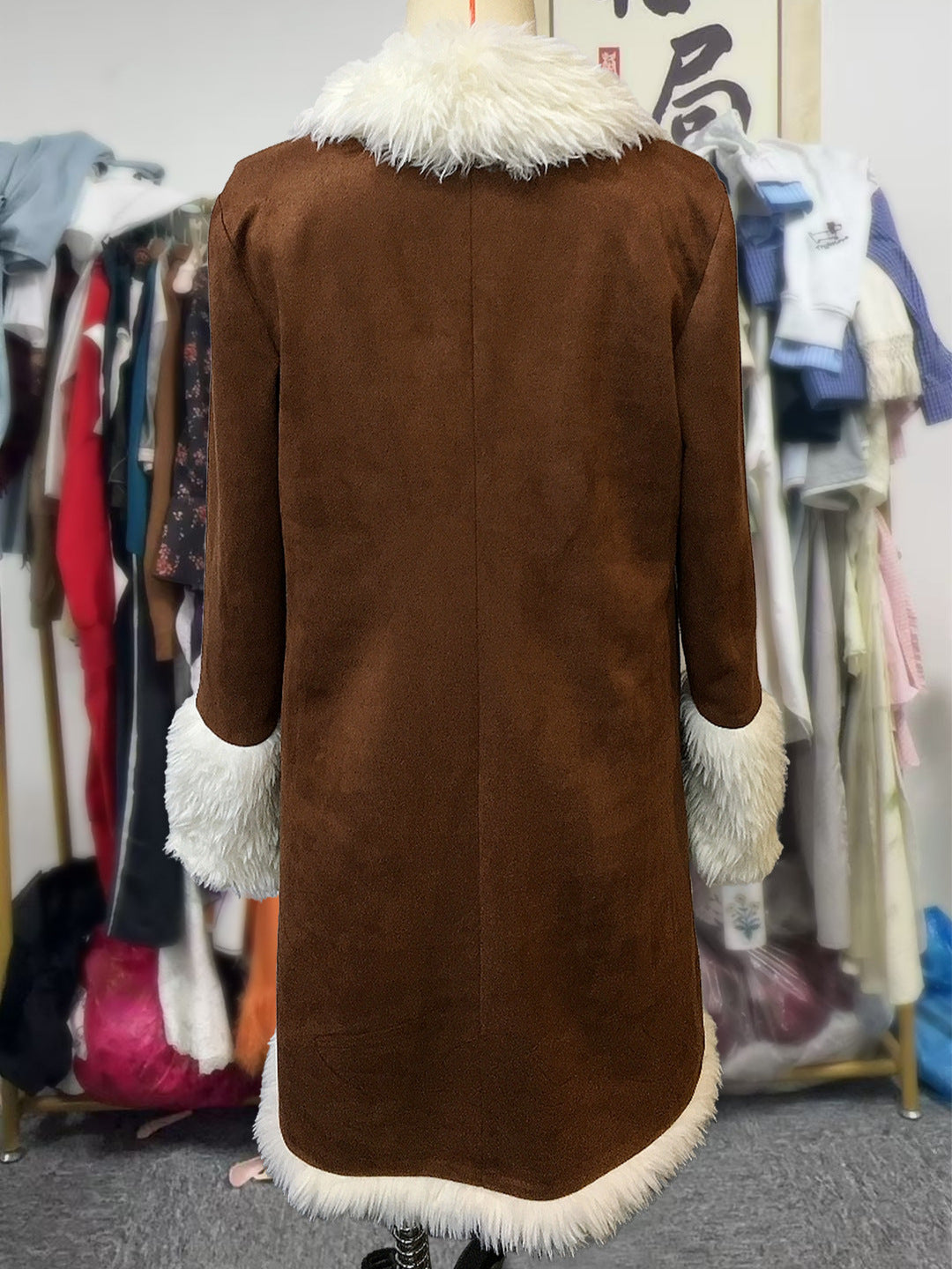 Jeans-style plush warm coat