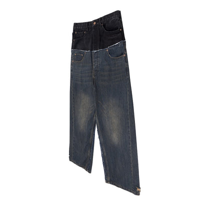 Jeans with a split design and washed finish