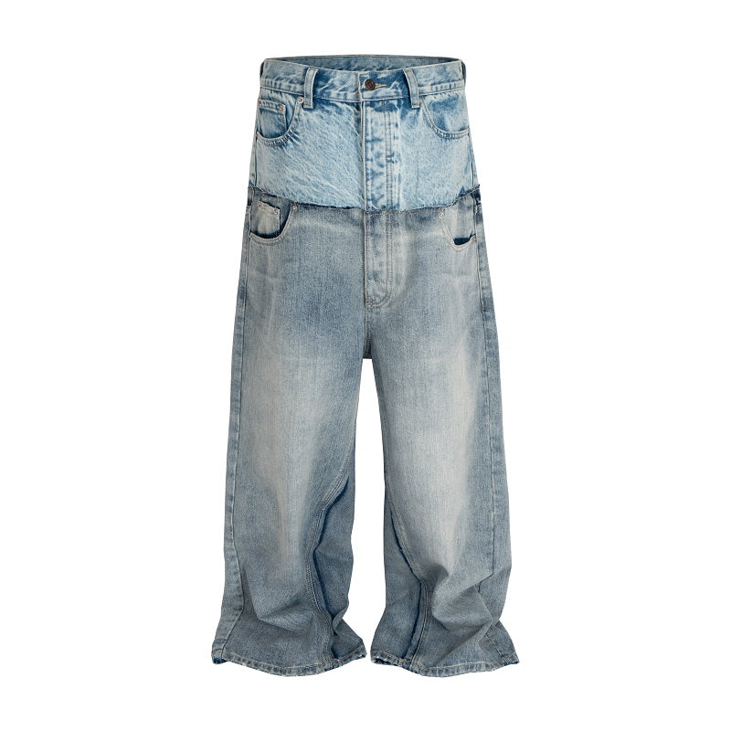 Jeans with a split design and washed finish