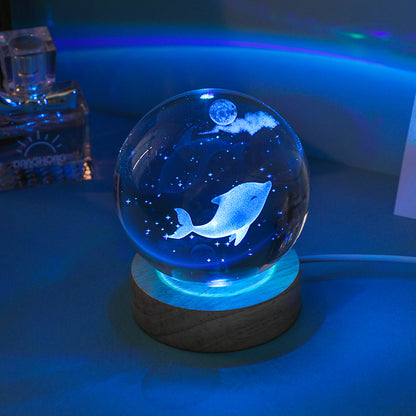 Jellyfish laser engraving luminous crystal balls