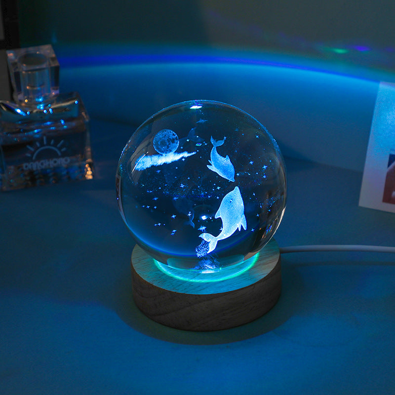 Jellyfish laser engraving luminous crystal balls