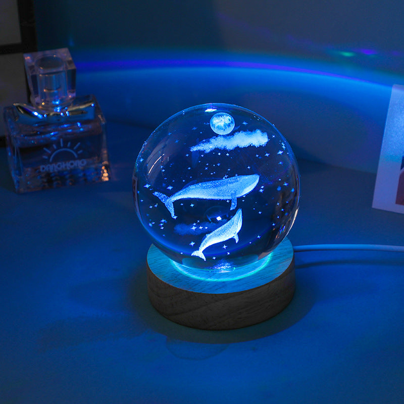 Jellyfish laser engraving luminous crystal balls