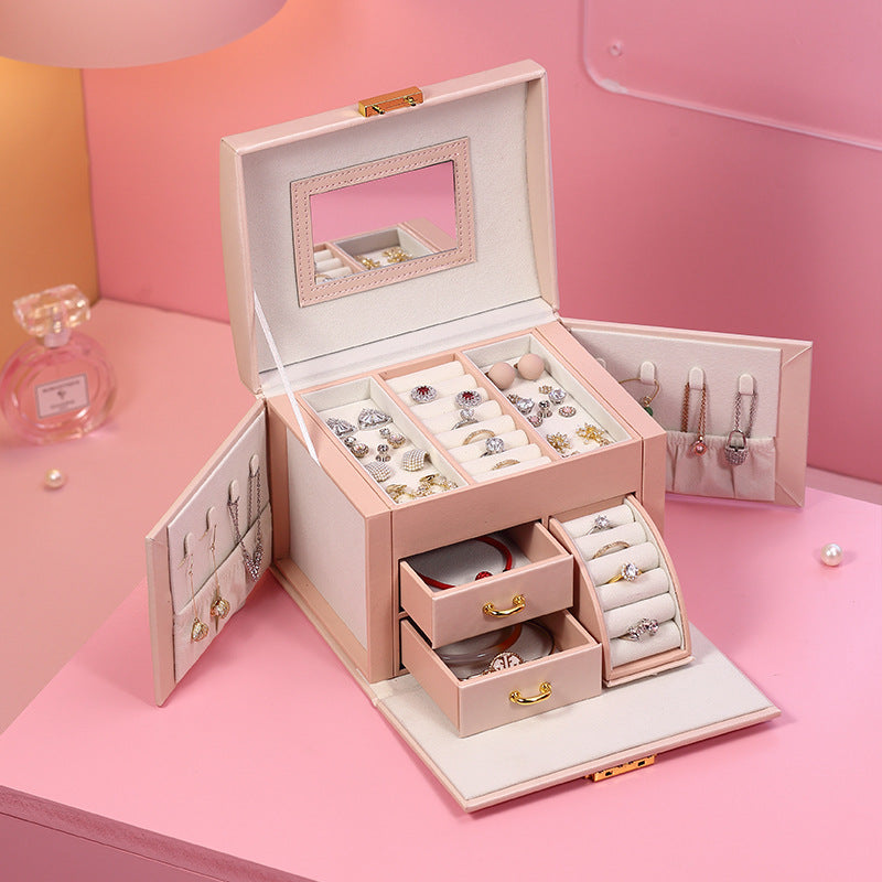 Jewelry Storage Box with 3 Layers for Earrings Rings Necklaces