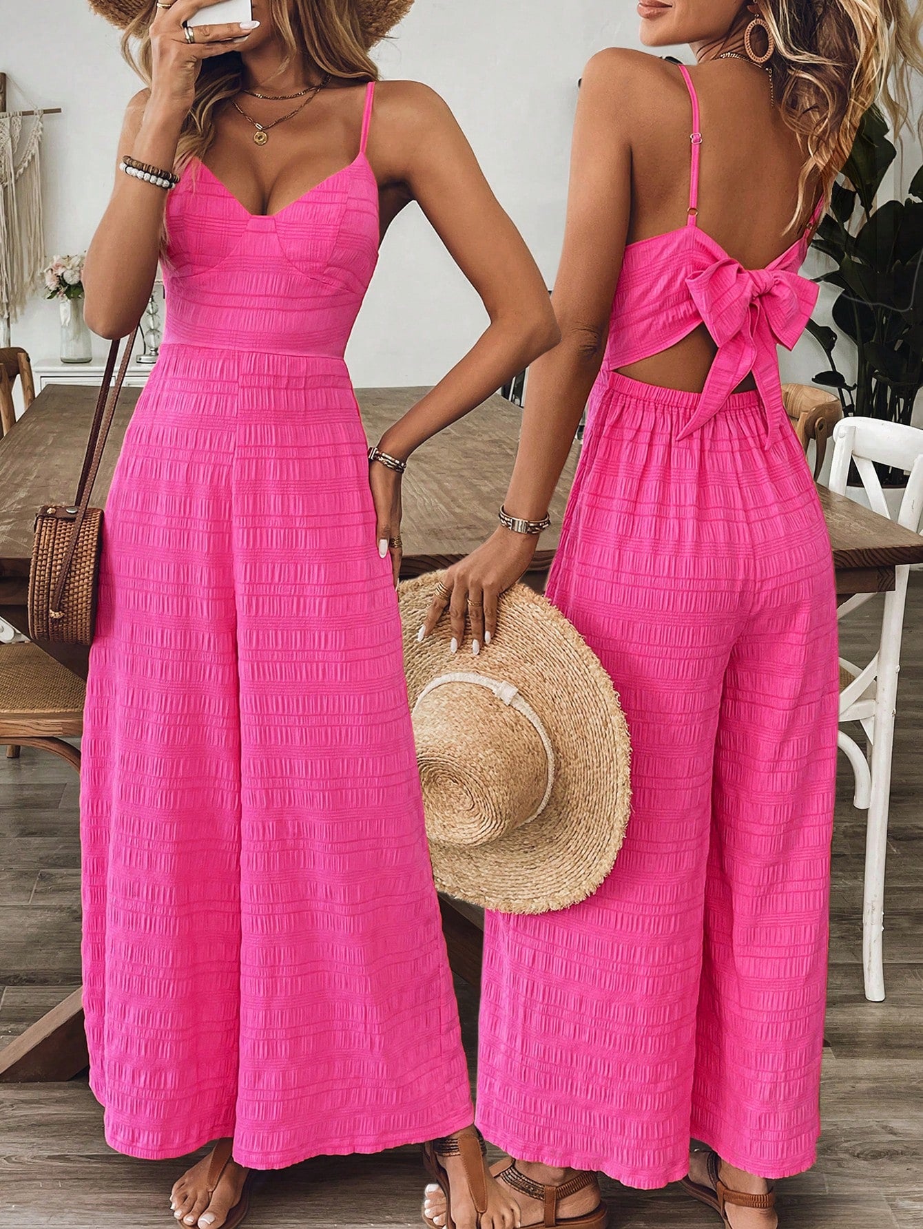 Jumpsuit Summer Casual Wide Leg Pants