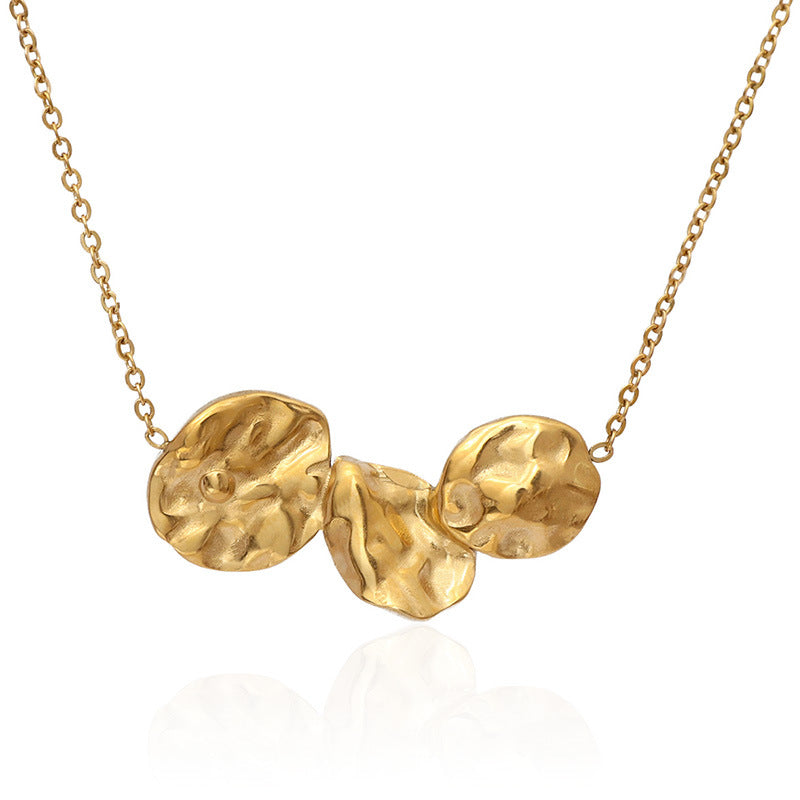 Justop Vintage Floral Titanium Steel Earrings and Necklace