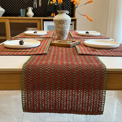 Jute Woven Table Runner with Tassel Decoration