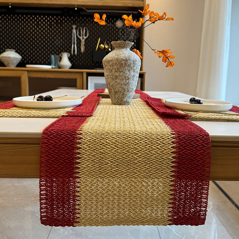 Jute Woven Table Runner with Tassel Decoration