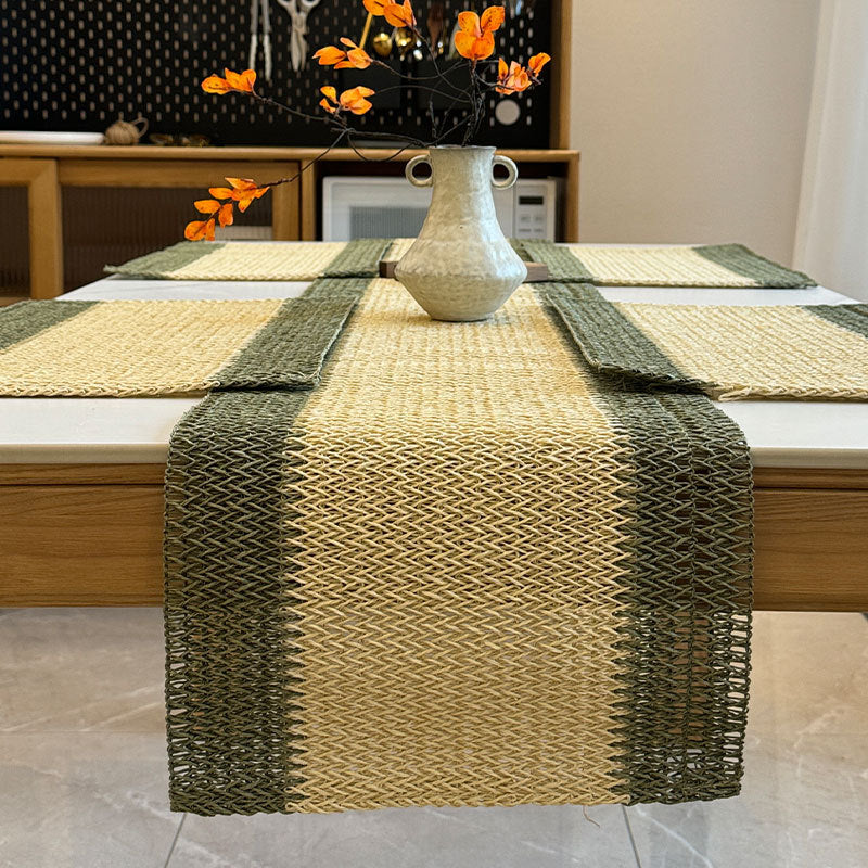 Jute Woven Table Runner with Tassel Decoration