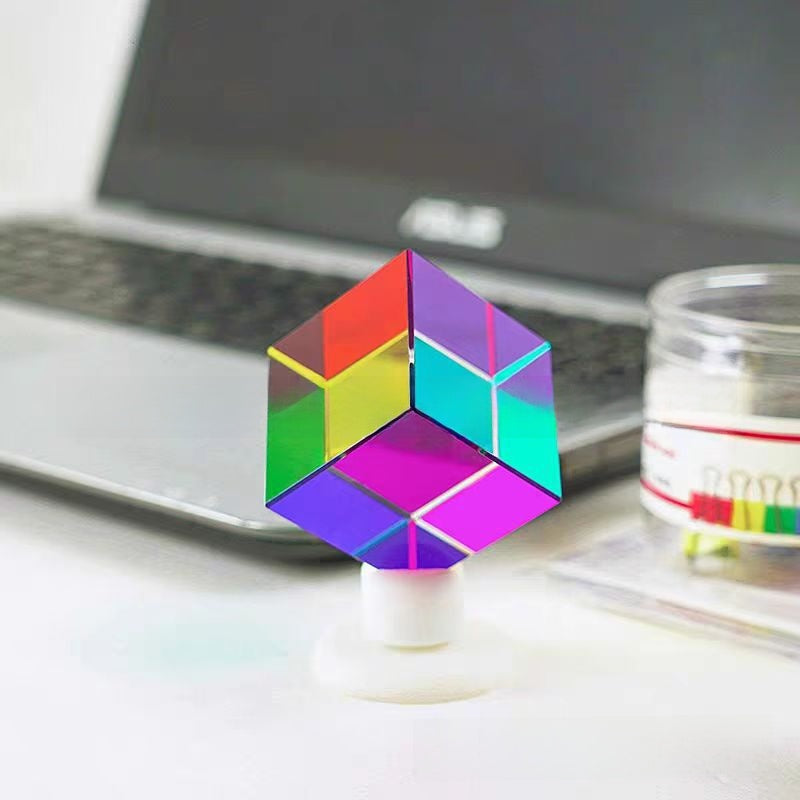 K9 Crystal Prism Cube Pyramid Desktop Ornament