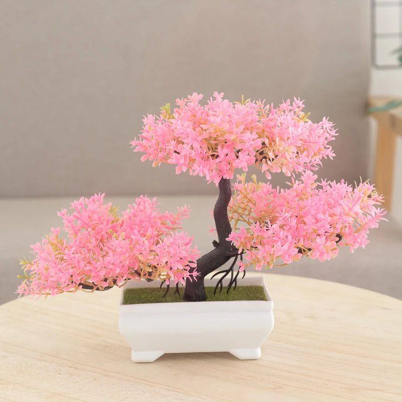 Kahaul Artificial Plants Bonsai Tree Plastic Fake Flowers Ho