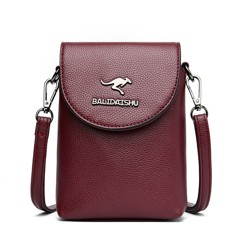 Kangaroo leather mini crossbody phone bag