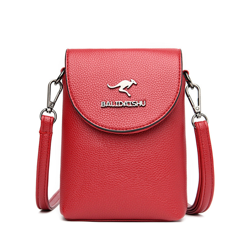 Kangaroo leather mini crossbody phone bag