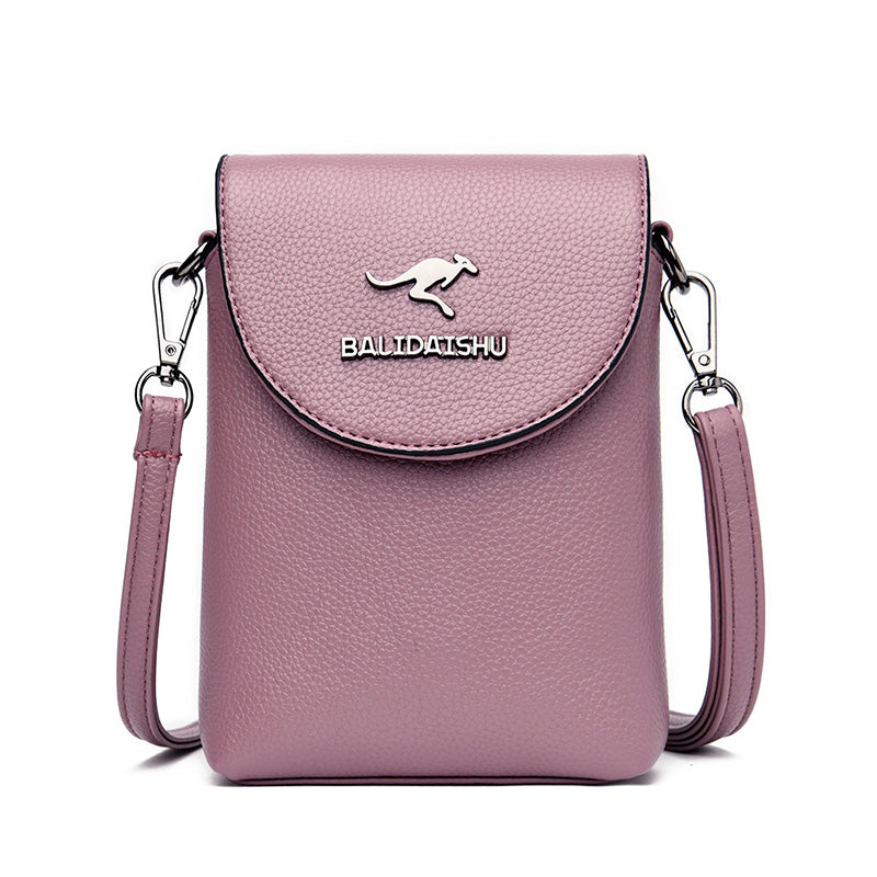 Kangaroo leather mini crossbody phone bag