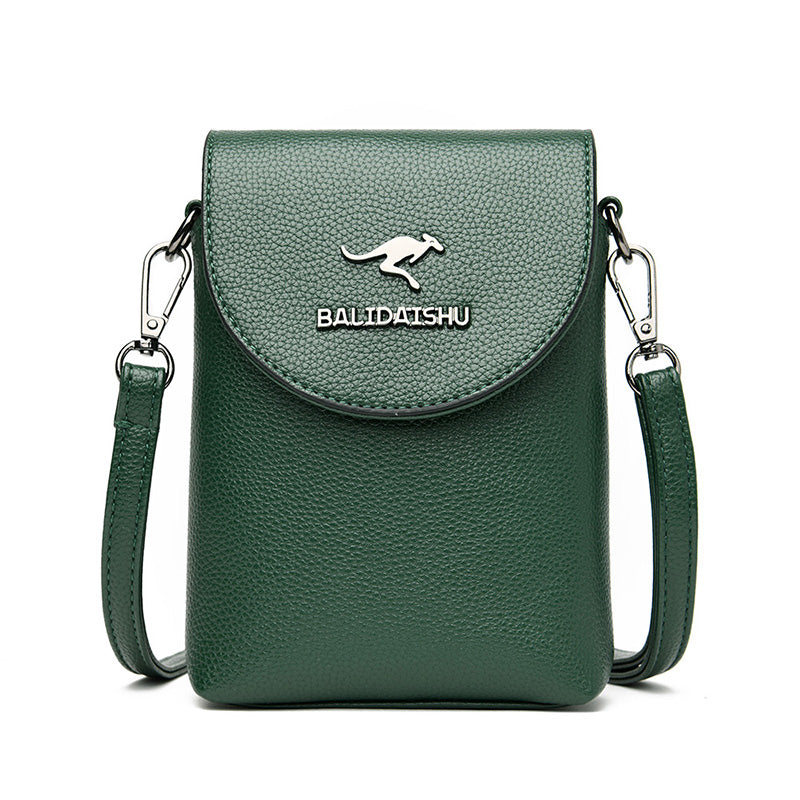 Kangaroo leather mini crossbody phone bag