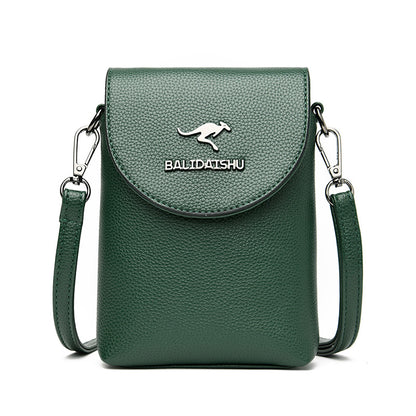 Kangaroo leather mini crossbody phone bag