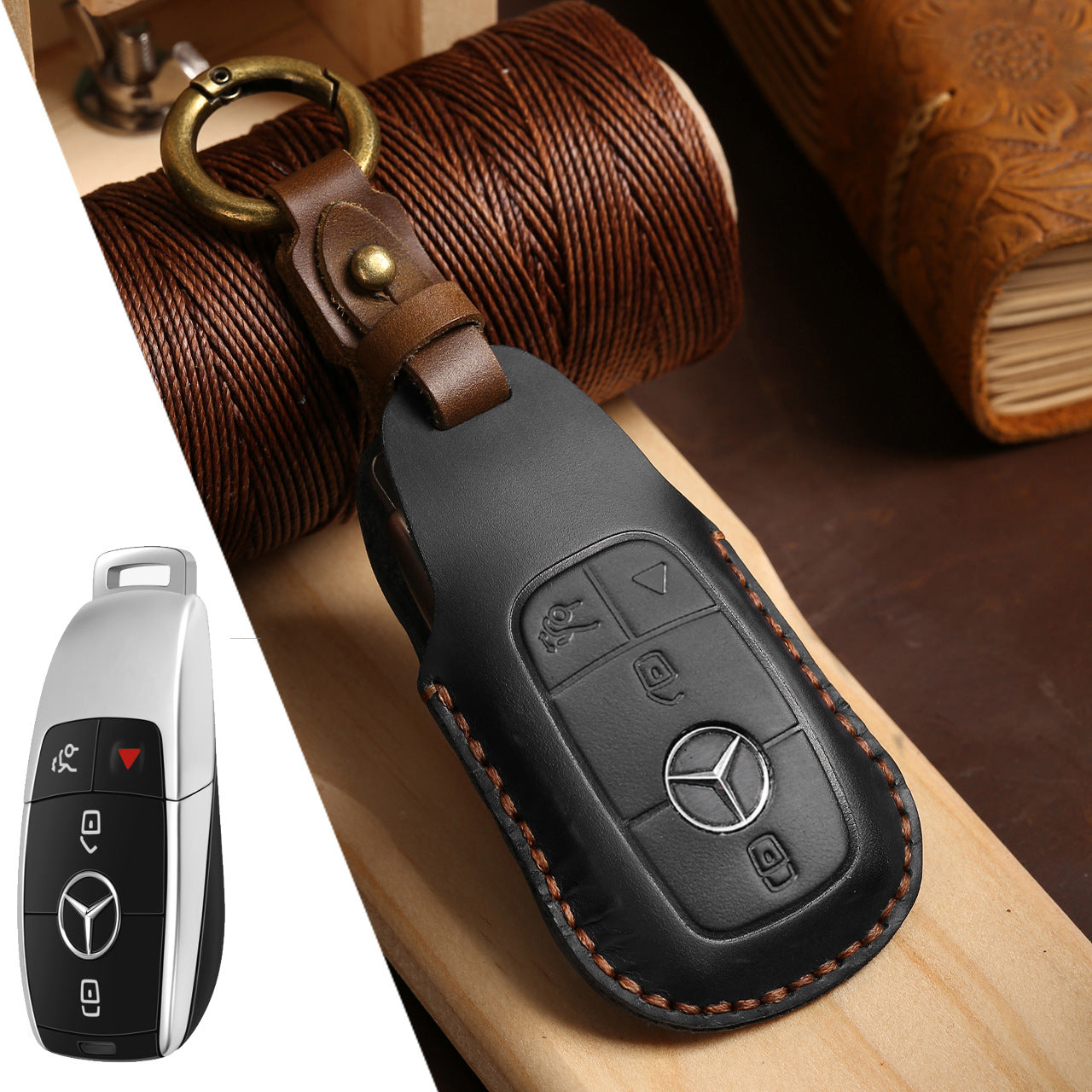 Key Cover High-End Men's Genuine Leather Car Accessories Key Bag