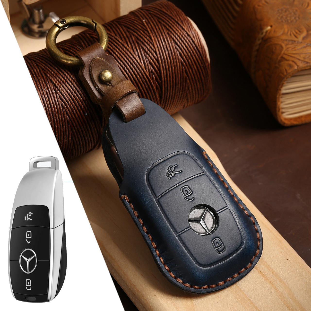 Key Cover High-End Men's Genuine Leather Car Accessories Key Bag
