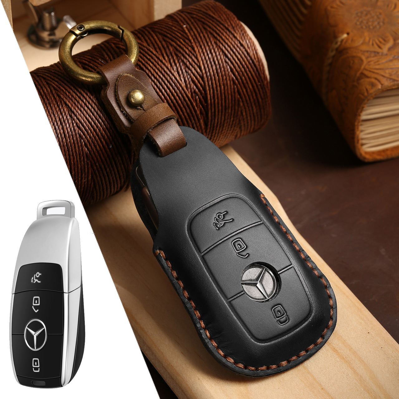 Key Cover High-End Men's Genuine Leather Car Accessories Key Bag