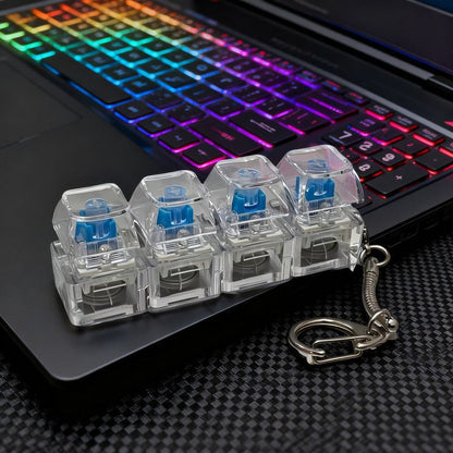 Keycap Stress-Relief Keychain, Keyboard Switch Tester, Illuminated Transparent Keycaps