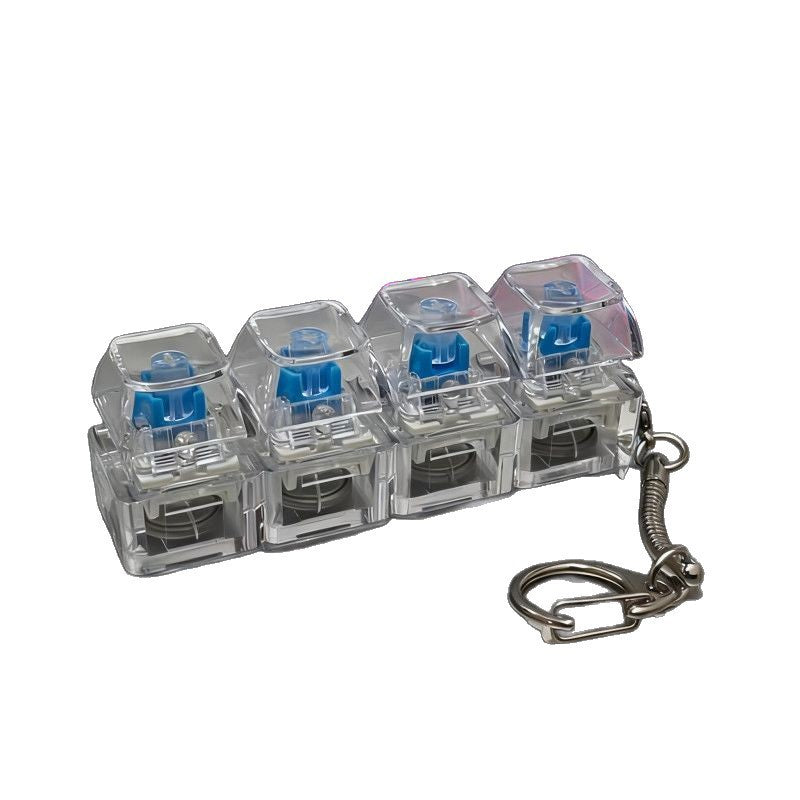 Keycap Stress-Relief Keychain, Keyboard Switch Tester, Illuminated Transparent Keycaps