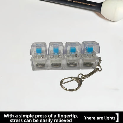 Keycap Stress-Relief Keychain, Keyboard Switch Tester, Illuminated Transparent Keycaps