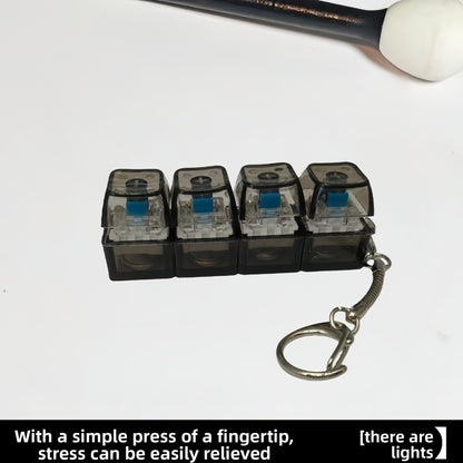 Keycap Stress-Relief Keychain, Keyboard Switch Tester, Illuminated Transparent Keycaps