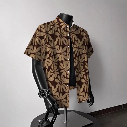 Khaki Shirt Short-sleeved