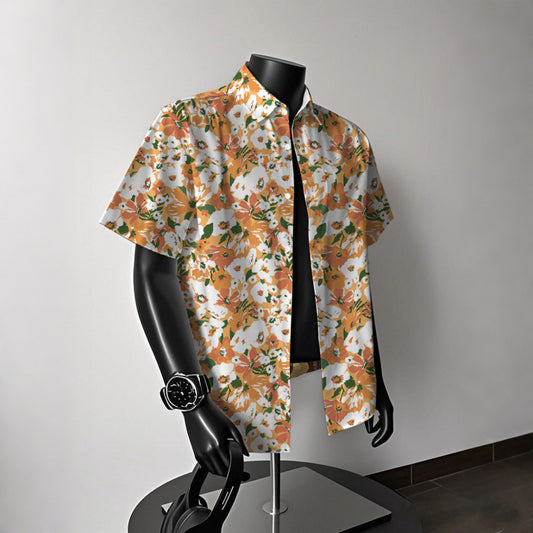Khaki Shirt Short-sleeved