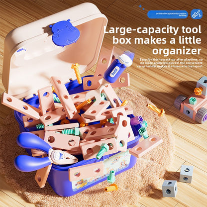 Kids Assembly Screw Tool Box with Electric Drill