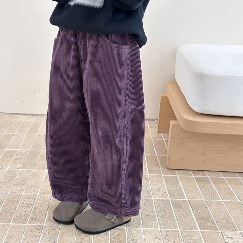 Kids Casual Corduroy Pants